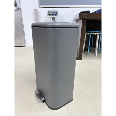 HOMCOM Poubelle Rectangulaire 30L Gris Foncé Seau Amovible