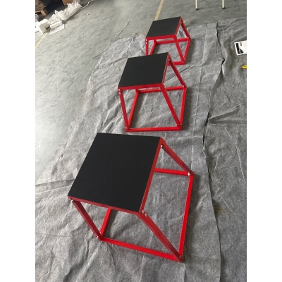 SPORTNOW Conjunto Boxes Pliométricos Trapezoidais Antiderrapantes, 30.5-61 cm, Vermelho