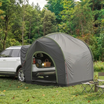 Outsunny Car Tent Waterproof Tailgate Mesh Windows 2.35m Grey