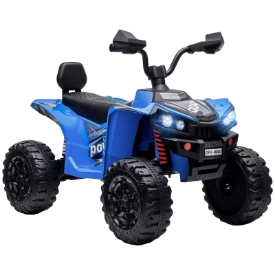 AIYAPLAY Quad Eléctrico Niños 24V 2 Plazas 2 Motores 120 W Batería de Litio Suspensión Arranque Suave 4-6 km/h 3-8 Años Azul