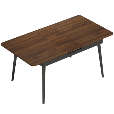 Masă extensibilă de dining, nuc deschis