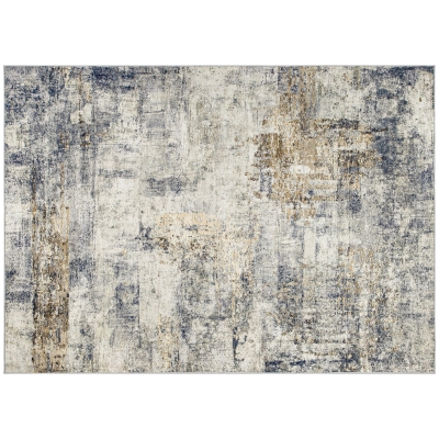 HOMCOM Wohnzimmerteppich, Polyester, modernes künstlerisches Muster, waschbar, Grau