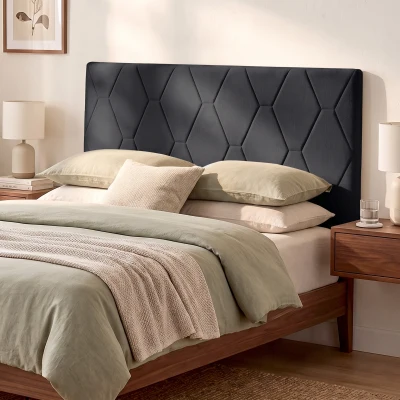 HOMCOM Cabecero de Cama 160 cm con Altura Ajustable de Chenilla Diseño de Rombos y Estructura Metálica Gris Oscuro