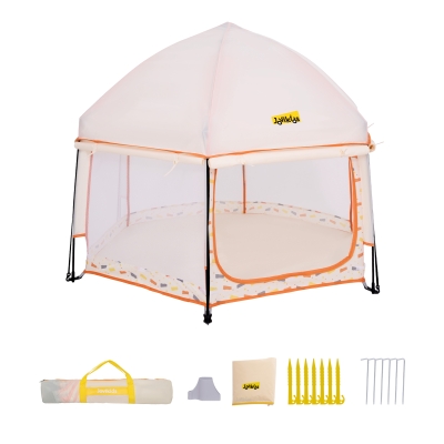 Pop-Up Baby Playpen with Removable Canopy, 150L x 150W x 105H cm, Beige