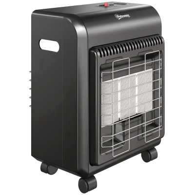 Outsunny Chauffage Gaz Intérieur 4,2kW 3 Niveaux Sécurité Noir