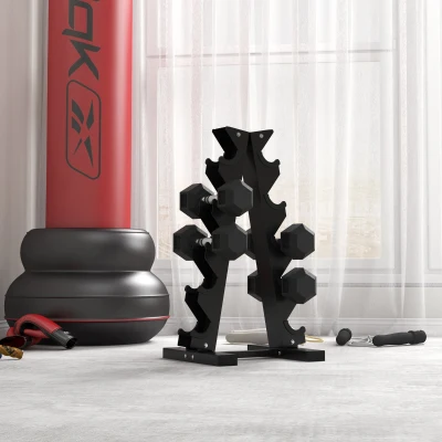 HOMCOM 2x4kg Hex Rubber Dumbbells Set Home Gym Fitness