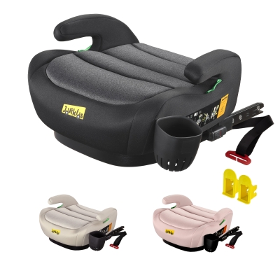 I-Size Booster Seat with ISOFIX and ECE R129, 40L x 42W x 17H cm, Black