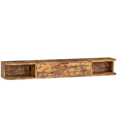 HOMCOM Floating TV Unit Rustic Brown 120cm