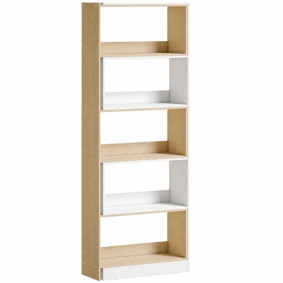 HOMCOM Libreria Angolare a 5 Ripiani Modulabile Multicolore