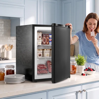 HOMCOM Tabletop Mini Freezer 59L Reversible Door Black