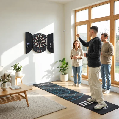 HOMCOM Electronic Dartboard Set 26 Games with Cabinet