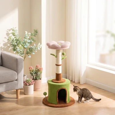 PawHut Cat Tree Tower Condo Scratching Post 88cm Indoor