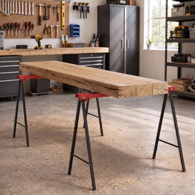 DURHAND 2er-Set Arbeitsbock, Handwerks-Ständer, bis zu 250 kg belastbar, Metall, Rot