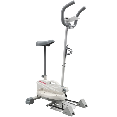 SPORTNOW Leiser 3-in-1 Ellipsentrainer mit Sitz, einstellbarem Magnetwiderstand, LCD-Display, App-kompatibel, Weiß