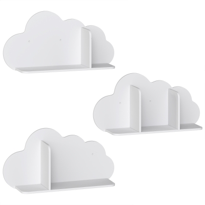 AIYAPLAY Étagères Murales Nuage Enfant Lot de 3 Blanc