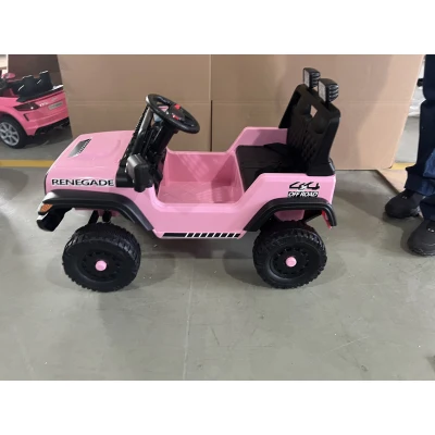 AIYAPLAY Todo-o-terreno Elétrico Infantil 12V, Bateria de Lítio, 2 Motores, Suspensões, Controlo Remoto, 2-4 Anos, Rosa