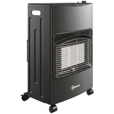Outsunny Aquecedor a Gás Dobrável com 3 Níveis de Calor, Sensor ODS, Rodas e Ignição Piezoelétrica, 46x42x75 cm, Preto