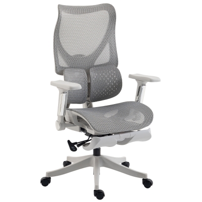 HOMCOM Ergonomic Office Chair Mesh Reclining High Back Grey