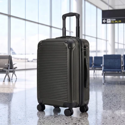 Valiză rigidă mică 40L, 4 roți, 56x36x24 cm, Negru