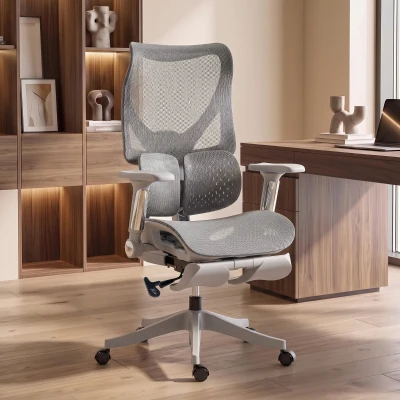 HOMCOM Ergonomic Office Chair Mesh Reclining High Back Grey