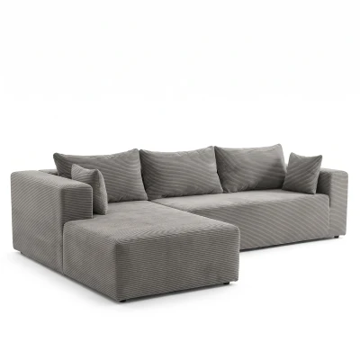 Canapé d'angle modulaire L‑avec chaiselongue, Gris