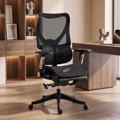 HOMCOM Ergonomic Office Chair Mesh Reclining High Back Black