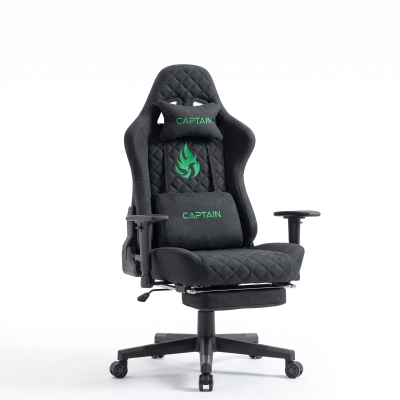 Ergonomischer Gaming-Stuhl, vollgepolstert, atmungsaktiv, knitterfest und langlebig, 70x70x131 cm, Schwarz