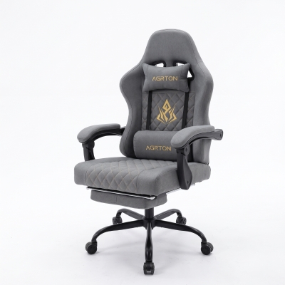 Fauteuil gaming avec repose-pieds, Gris