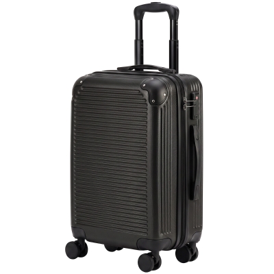 Valiză rigidă mică 40L, 4 roți, 56x36x24 cm, Negru