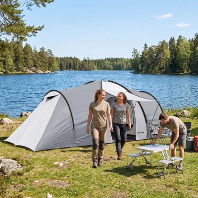 Outsunny Tente Camping 4-6 Pers Dôme Multicolore