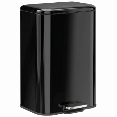 HOMCOM Metal Pedal Bin 20L Soft-Close Removable Black