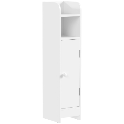 HOMCOM Meuble Salle de Bain Étroit Blanc Gain de Place