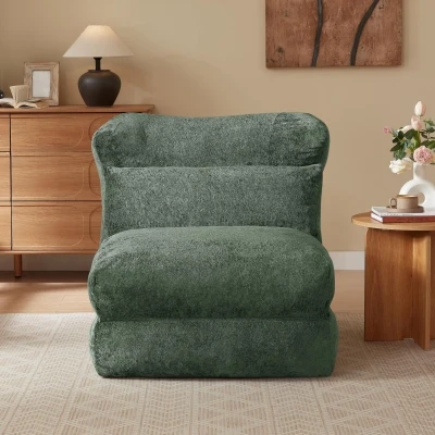 Knochenloser Sofa-Kombinationssitz, umwandelbar von einem einzelnen Sessel in einen Sessel, geeignet für Wohnzimmer und Schlafzimmer, 90L x 118B x 86H cm,Grün