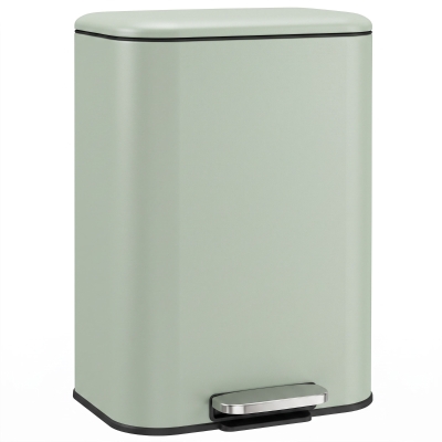 HOMCOM Metal Kitchen Pedal Bin 50L Soft-Close Light Green