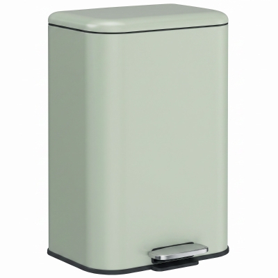 HOMCOM Metal Kitchen Pedal Bin 20L Soft-Close Light Green
