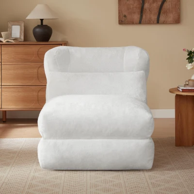 Knochenloser Sofa-Kombinationssitz, umwandelbar von einem einzelnen Sessel in einen Sessel, geeignet für Wohnzimmer und Schlafzimmer, 90L x 118B x 86H cm,Weiß
