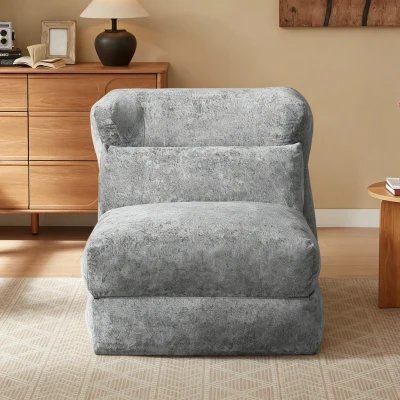 Knochenloser Sofa-Kombinationssitz, umwandelbar von einem einzelnen Sessel in einen Sessel, geeignet für Wohnzimmer und Schlafzimmer, 90L x 118B x 86H cm, Grau