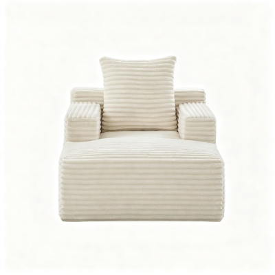 Knochenloses Cordsofa, bequemes Schlafsofa / unzusammengebauter Liegestuhl, Liegestuhl für Wohnzimmer und Büro, 81L x 117B x 50H cm, Beige