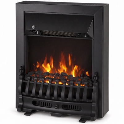 HOMCOM Electric Fireplace Stove LED Flame 2000W Freestanding Black