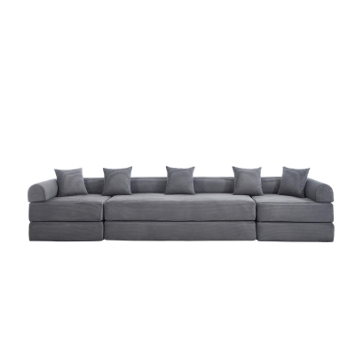 Bequemes Familiensofa mit Stauraum, frei kombinierbar, 270L x 180B x 64H cm, Dunkelgrau