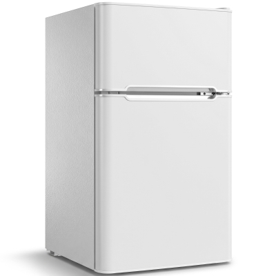 HOMCOM Mini-frigider cu congelator 2-usi cu termostat reglabil Frigider mic pentru băuturi 90L Alb