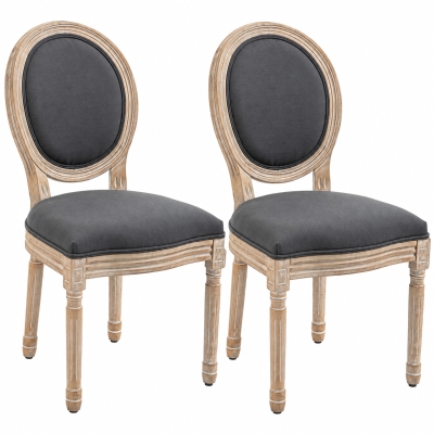 HOMCOM set van 2 eetkamerstoelen 49 cm x 56 cm x 96 cm