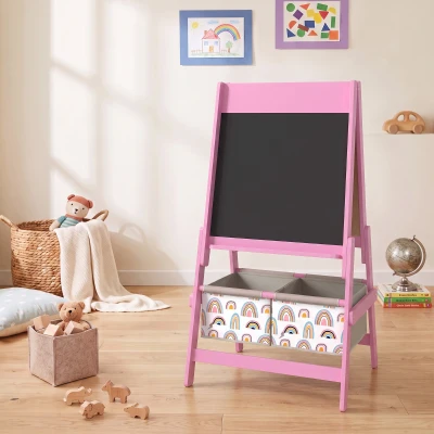 AIYAPLAY Chevalet Enfant 3-en-1 Double Face Rose 3-8 Ans