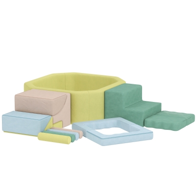 AIYAPLAY Parcours Motricité Bébé avec Piscine à Balles Multicolore