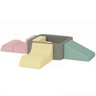 AIYAPLAY Parcours Motricité Bébé 7 Pièces Mousse Velours Lavable
