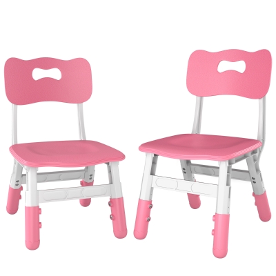 AIYAPLAY Schreibtischstuhl Kinder 2er Set, 26-30cm höhenverstellbar ergonomischer Rückenlehne armlose für 1,5–8 Jahren Rosa