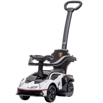 AIYAPLAY Macchina per Bambini con Maniglione e Barriera Bianco