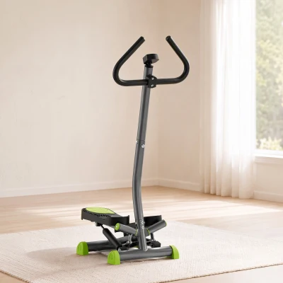 HOMCOM Stepper Fitness Résistance Réglable Acier Gris/Vert