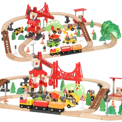 AIYAPLAY Set Ferroviario per Bambini, 91 Pezzi, Multicolore