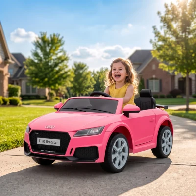 AIYAPLAY Audi TT RS Ride On Car 12V Dual Motor Remote Pink